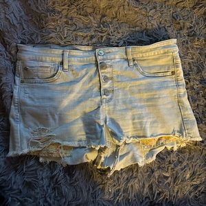 American eagle hi rise shortie jean shorts